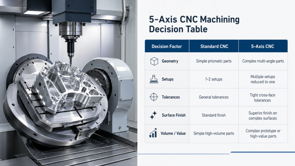 5-Axis CNC Machining Decision Table