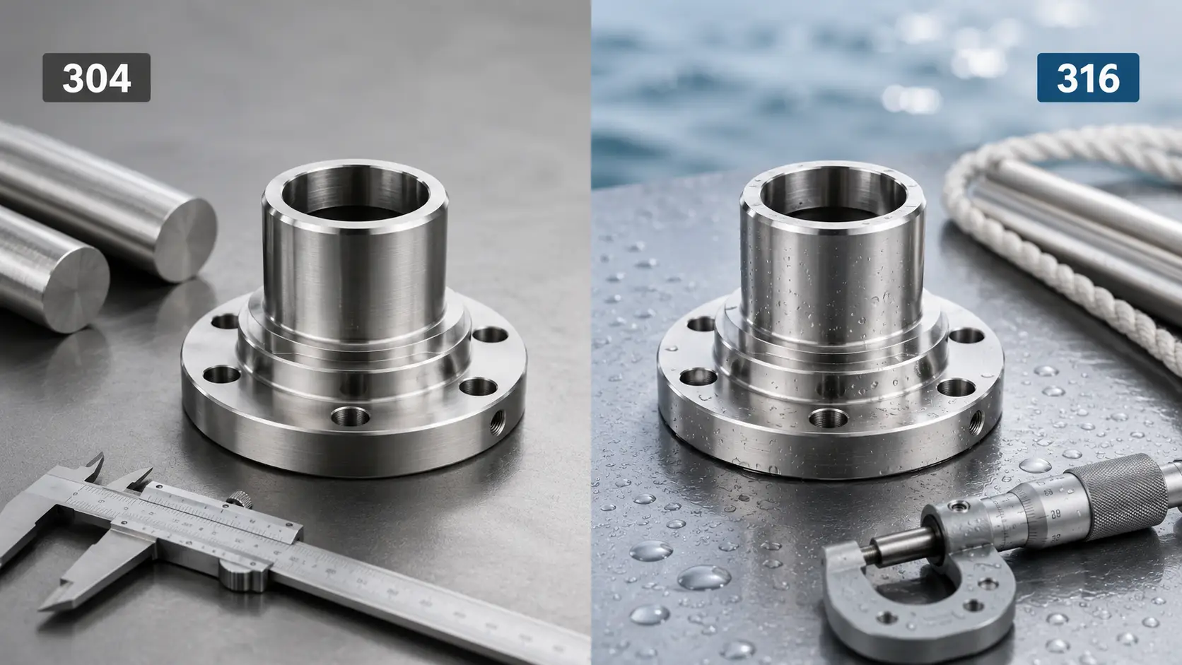 304 vs 316 Stainless Steel for CNC Parts