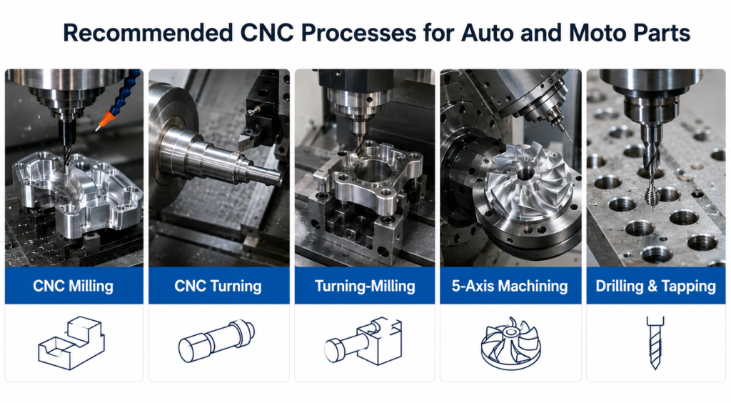 Recommended CNC Processes for Auto and Moto Parts