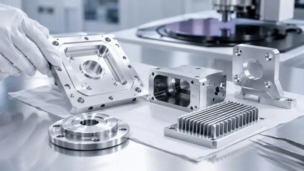 Semiconductor CNC Machined Parts: Vacuum Plates, Cooling Fins and Sensor Brackets 7 Surface Treatment and Cleanliness for Semiconductor CNC Parts