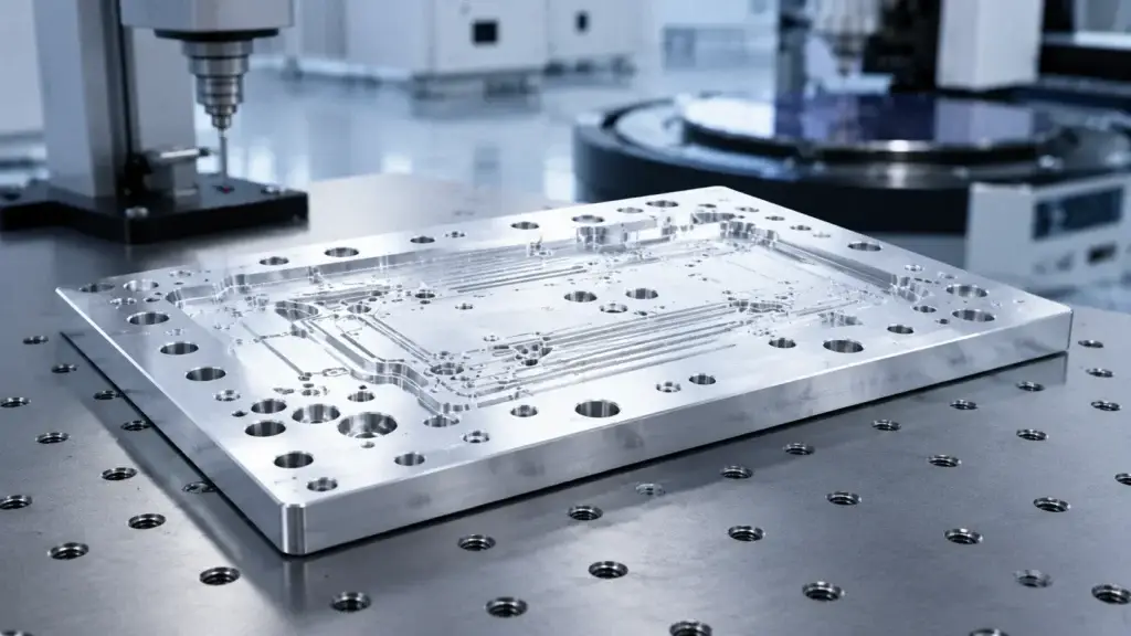 Semiconductor CNC Machined Parts: Vacuum Plates, Cooling Fins and Sensor Brackets 3 Vacuum Plates in Semiconductor CNC Precision Machining